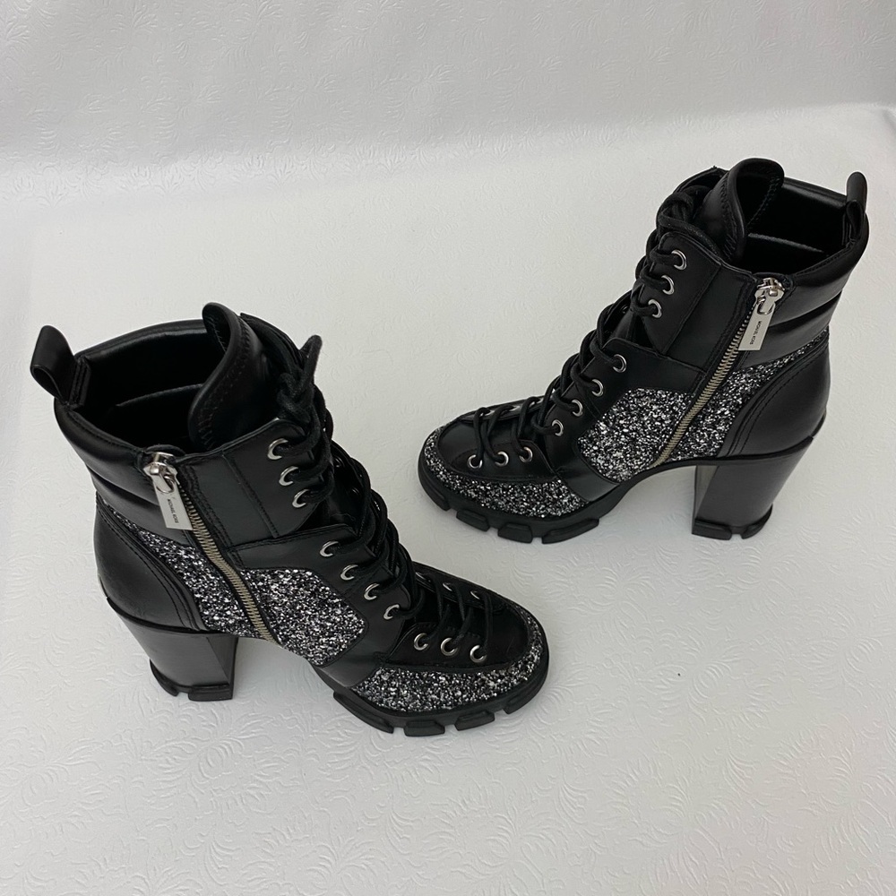 Michael Kors Ridley Lug- Sole Glitter Combat Boots Women’s Size 6M. - Picture 5 of 11